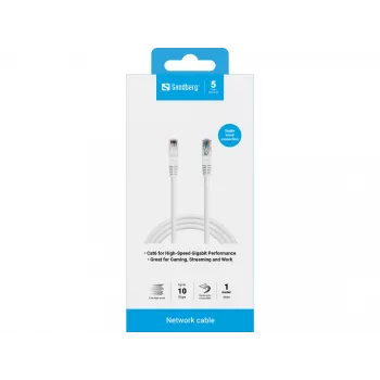 Network Cable Sandberg UTP Cat6 RJ-45 1m White