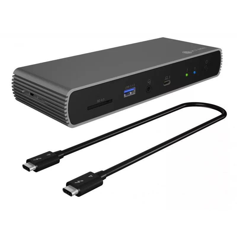 ICY BOX IB-DK8801-TB4 Wired Thunderbolt 4 Anthracite, Black