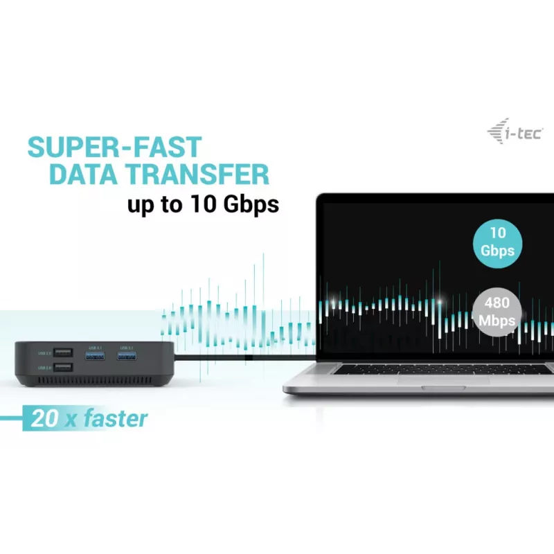 i-tec USB-C HDMI Dual DP Docking Station with Power Delivery 100 W