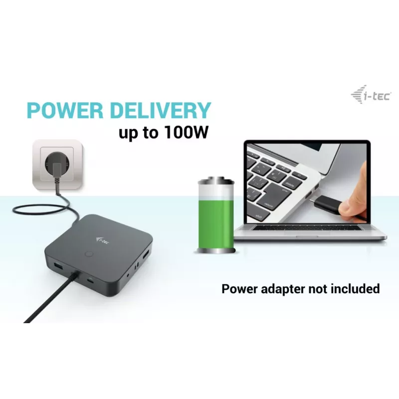 i-tec USB-C HDMI Dual DP Docking Station with Power Delivery 100 W