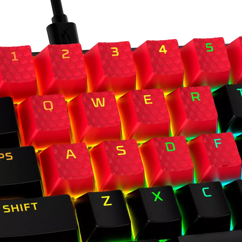HyperX Rubber Keycaps - Gaming Accessory Kit - Red (US Layout)