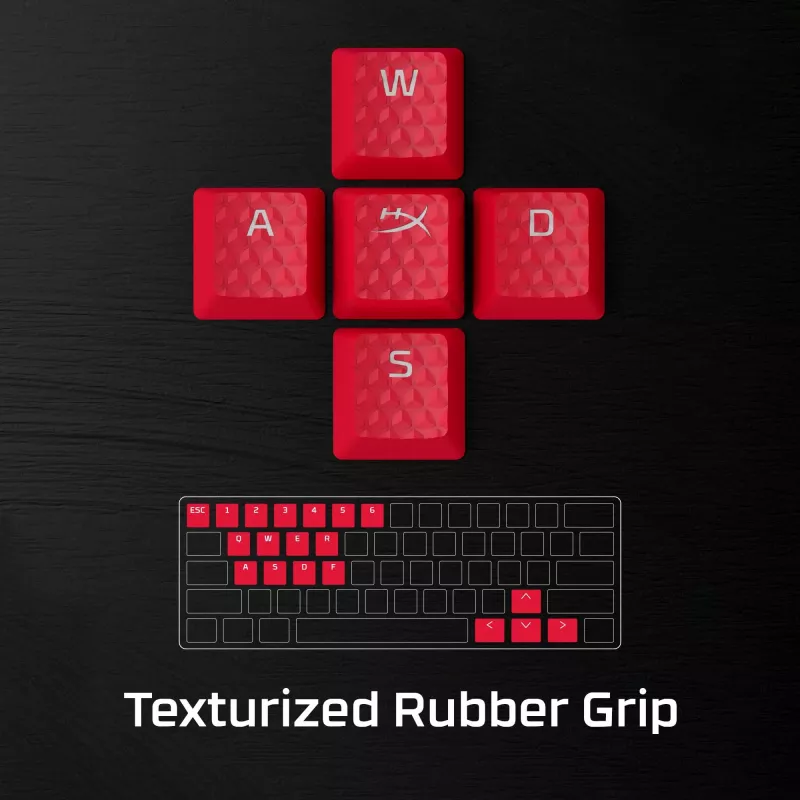 HyperX Rubber Keycaps - Gaming Accessory Kit - Red (US Layout)