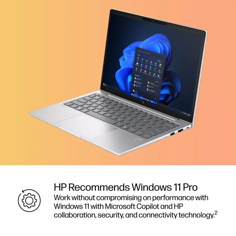 HP EliteBook 6 G1i Intel Core Ultra 5 225U Laptop 33.8 cm (13.3 inch) WUXGA 16 GB DDR5-SDRAM Wi-Fi 7 (802.11be) Windows 11 Pro AI PC Silver