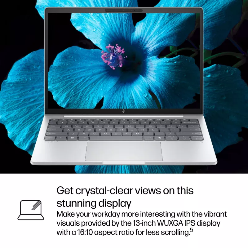 HP EliteBook 8 G1i AI PC Intel Core Ultra 7 255U Laptop 33.8 cm (13.3 inch) WUXGA 32 GB LPDDR5x-SDRAM Wi-Fi 7 (802.11be) Windows 11 Pro