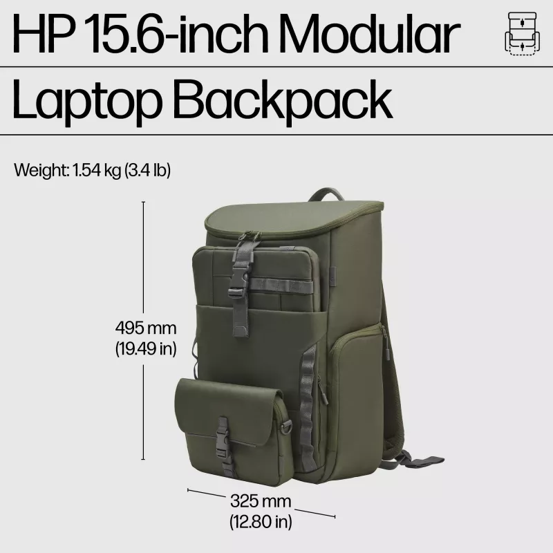 Backpack HP 15.6-inch Modular Laptop Backpack Maximum screen size 39.6 cm Weight 1.54 kg