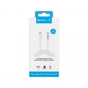 Cable Sandberg USB-C>C USB4 240W 40Gbps 2M