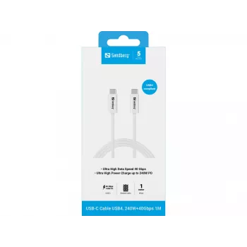 Cable Sandberg USB-C>C USB4 240W 40Gbps 1M
