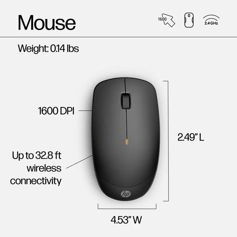 Wireless Mouse and Keyboard Combo HP 230 Full-size Black