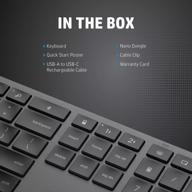 HP 975 Dual-Mode Wireless Keyboard Full-size Mechanical QWERTY