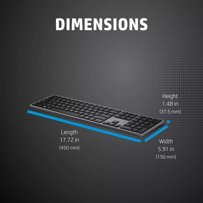 HP 975 Dual-Mode Wireless Keyboard Full-size Mechanical QWERTY