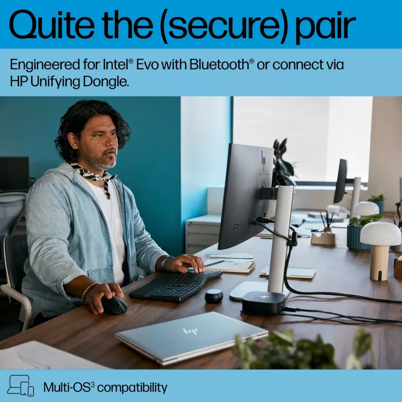 HP 685 Comfort Dual-Mode Keyboard and Mouse Combo Full-size Wireless Bluetooth