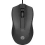 HP Wired Mouse 100, Ambidextrous, Optical, USB Type-A, 1600 DPI, Black