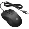 HP Wired Mouse 100, Ambidextrous, Optical, USB Type-A, 1600 DPI, Black