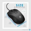HP Wired Mouse 100, Ambidextrous, Optical, USB Type-A, 1600 DPI, Black