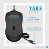 HP Wired Mouse 100, Ambidextrous, Optical, USB Type-A, 1600 DPI, Black