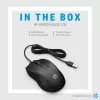 HP Wired Mouse 100, Ambidextrous, Optical, USB Type-A, 1600 DPI, Black