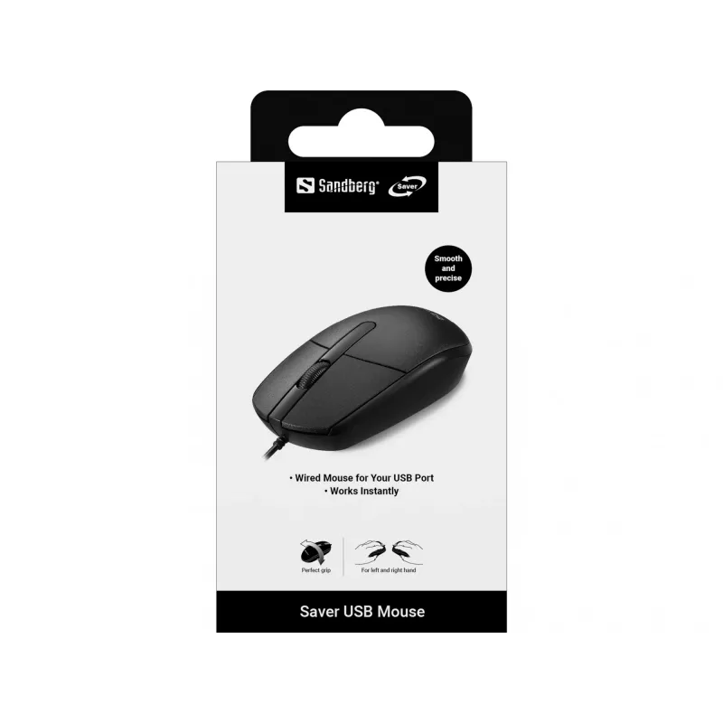 Mouse Sandberg Saver USB Ambidextrous USB Type-A