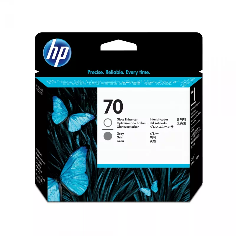 HP 70 Gloss Enhancer and Gray DesignJet Printhead, HP DesignJet Z2100, Z3100 and Z3200 Photo Printer series, Thermal inkjet, 143 mm, 28 mm, 132 mm, 70 g