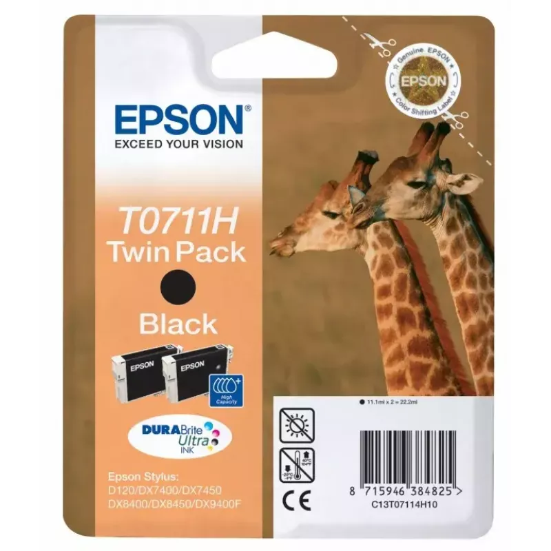 Epson Giraffe Twinpack Black T0711H DURABrite Ultra Ink