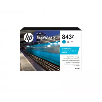 HP 843C 400-ml Cyan PageWide XL Ink Cartridge, Cyan, 1 pc(s)
