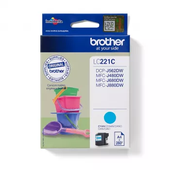 Cartridge Brother LC-221C Blue Ink 260 pages DCPJ562DW MFCJ480DW