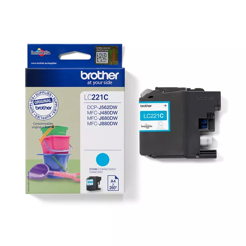 Cartridge Brother LC-221C Blue Ink 260 pages DCPJ562DW MFCJ480DW