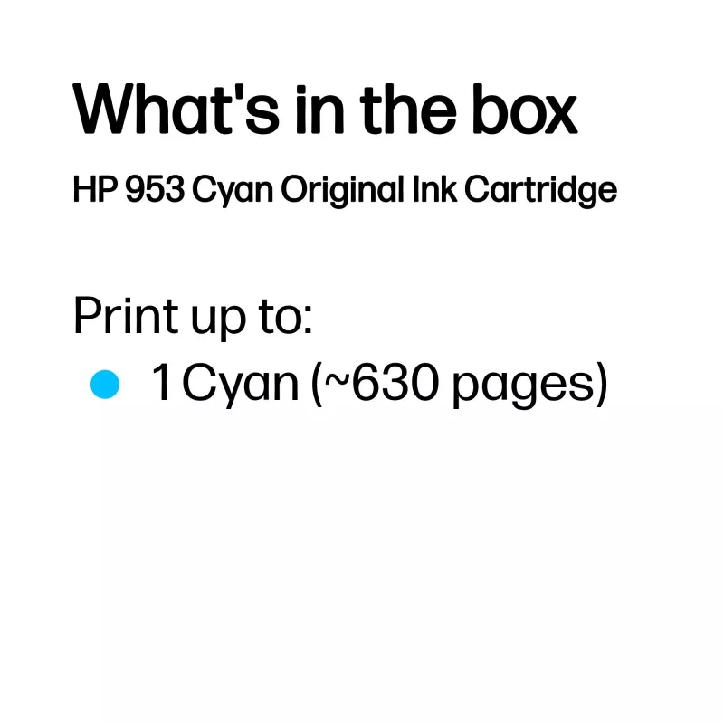 Cartridge HP 953 Cyan 630 pages