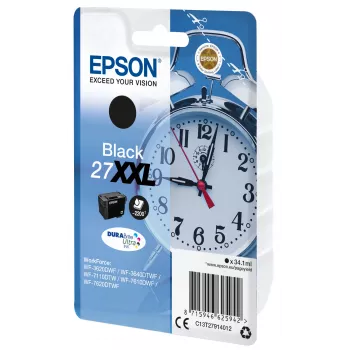 Epson Alarm clock Singlepack Black 27XXL DURABrite Ultra Ink
