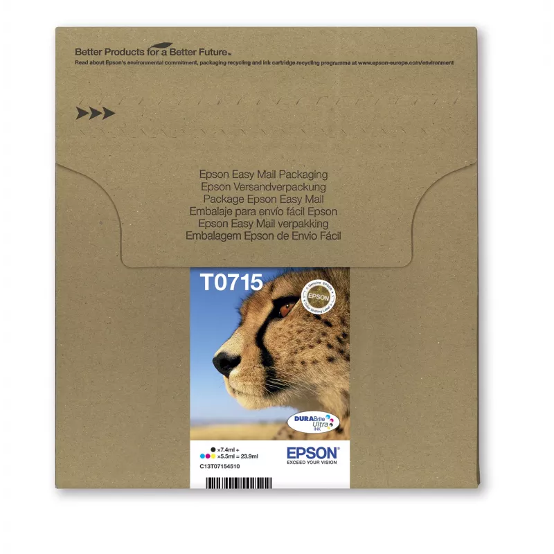 Epson Multipack 4-colours T071 EasyMail, Standard Yield, Black, Cyan, Magenta, Yellow, 7.4 ml, 5.5 ml, 1 pc(s), Multi pack