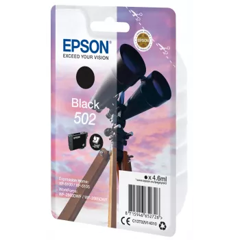 Epson Singlepack Black 502 Ink, Standard Yield, Black, Pigment-based ink, 4.6 ml, 1 pc(s), 210 pages