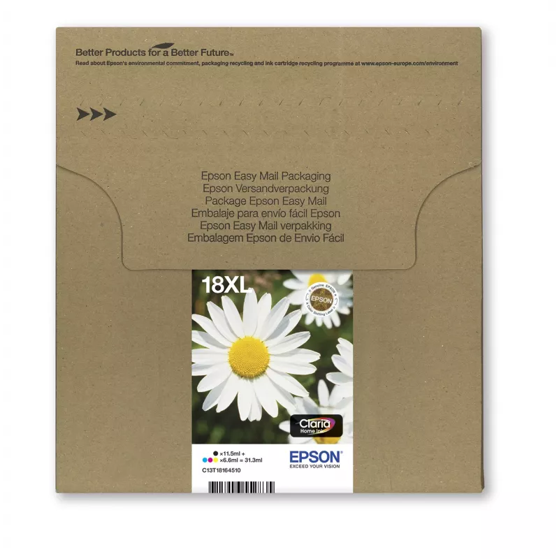 Epson Daisy Multipack 4-colours 18XL EasyMail, High (XL) Yield, Black, Cyan, Magenta, Yellow, 11.5 ml, 6.6 ml, 1 pc(s), Multi pack