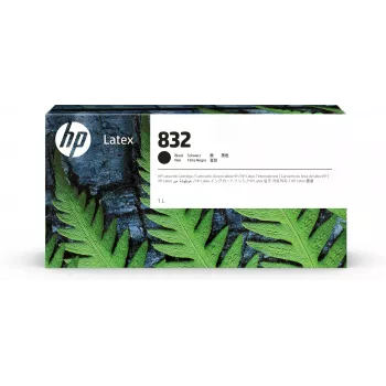 HP 832 1-liter Black Latex Ink Cartridge, HP Latex 700, 700 W, 800, 800 W Printers, Thermal inkjet, Black, China, United States, Singapore, 243 mm, 64 mm