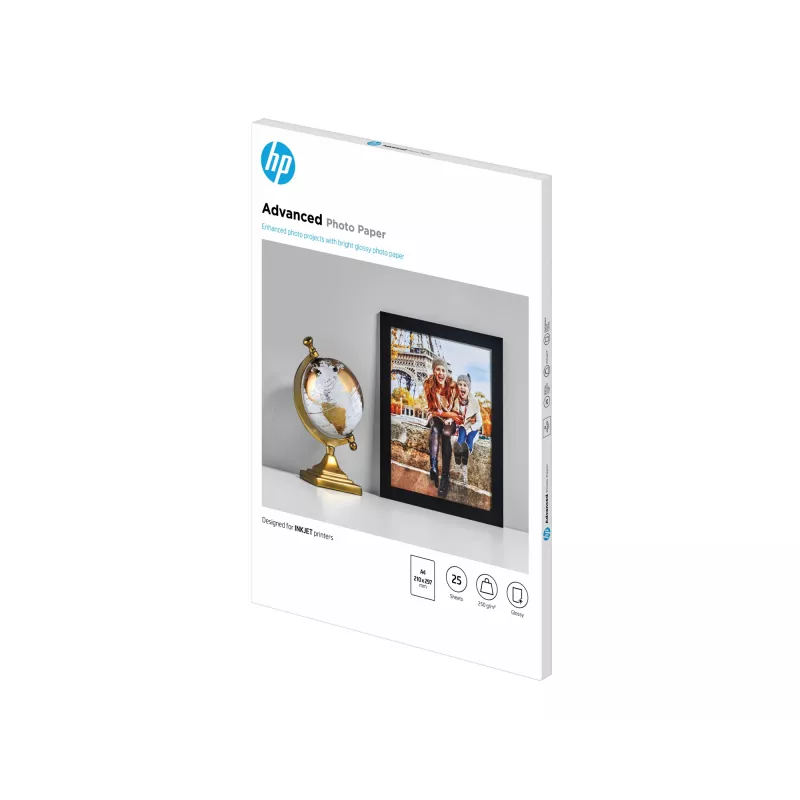 HP Advanced Photo Paper, Glossy, 250 g/m2, A4 (210 x 297 mm), 25 sheets