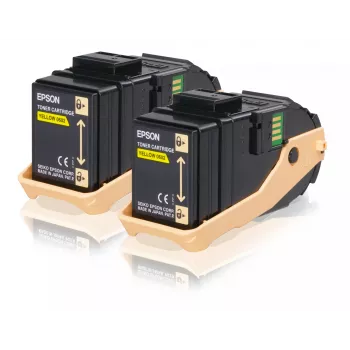 Epson Double Pack Toner Cartridge Yellow 7.5kx2, 7500 pages, Yellow, 1 pc(s)