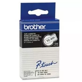 Tape TC Brother TC-201 Black on White