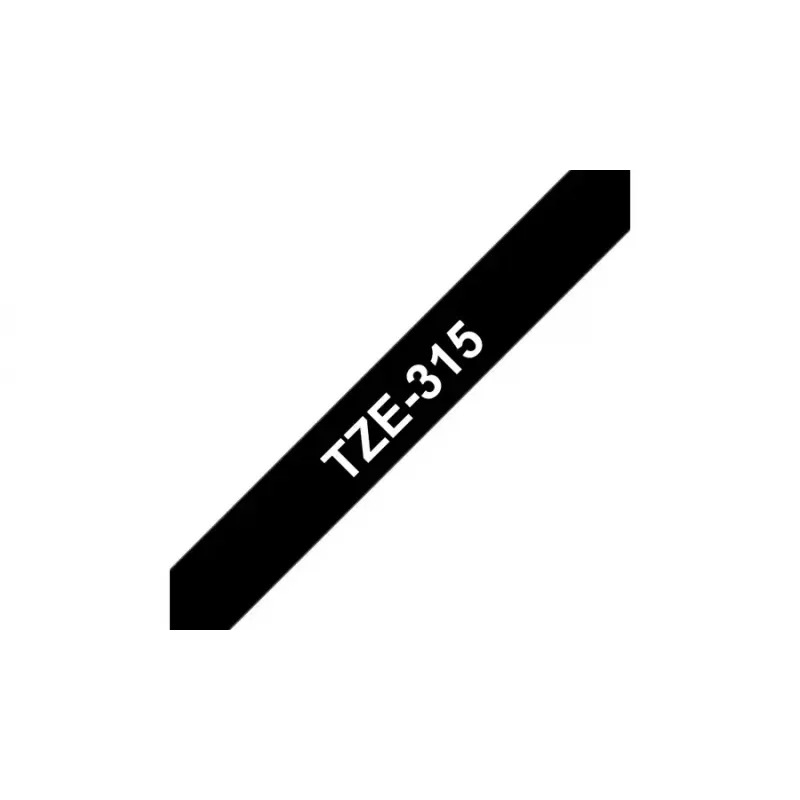Label tape Brother TZe315 6mm White on Black