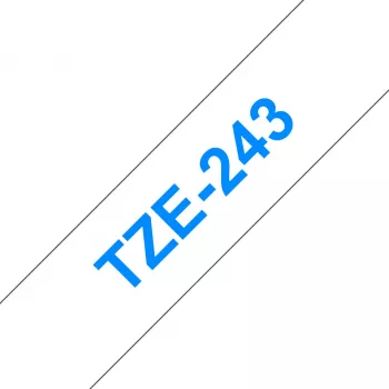 Brother TZE-243 label-making tape Blue on white