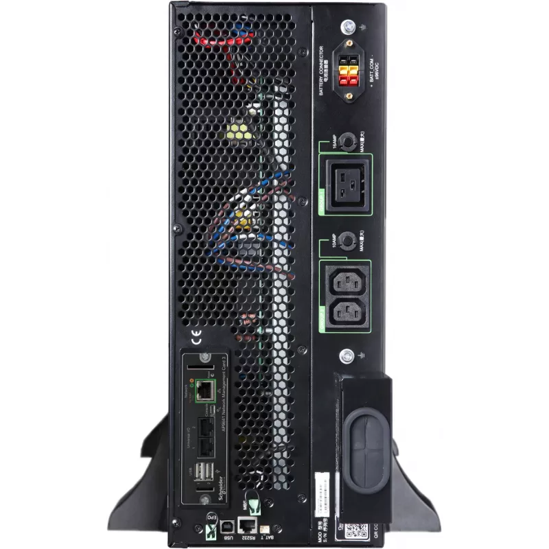 APC Smart-UPS On-Line, 5kVA/5kW, Rack/Tower, 230V, 2x IEC C13+1x IEC C19+Hard wire 3-wire (H+N+E) outlets, Network Card, W/O rail kit