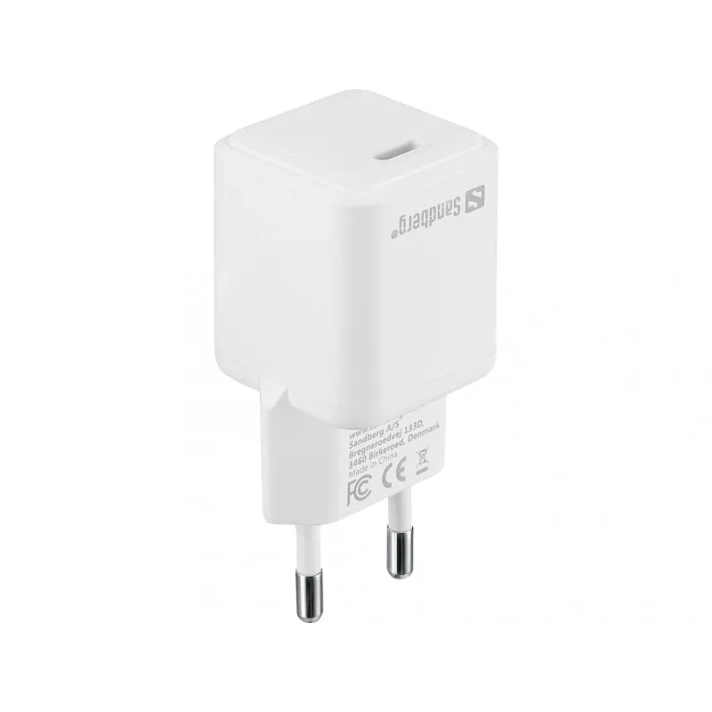 Sandberg USB-C AC Charger PD20W EU, Indoor, AC, 5 V, 3 A, White