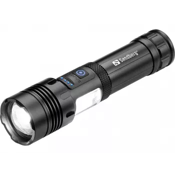 Sandberg Survivor 7in1 Torch Powerbank 5000, Hand flashlight, Black, Aluminium, LED, 2 lamp(s), 200 lm