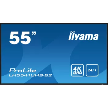 iiyama LH5541UHS-B2 Signage Display Kiosk design 138.7 cm (54.6 inch) LCD 500 cd/m² 4K Ultra HD Black Built-in processor 24/7