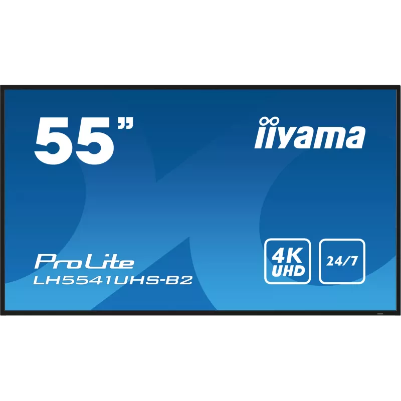 iiyama LH5541UHS-B2 Signage Display Kiosk design 138.7 cm (54.6 inch) LCD 500 cd/m² 4K Ultra HD Black Built-in processor 24/7