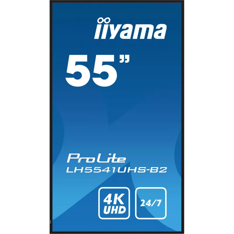 iiyama LH5541UHS-B2 Signage Display Kiosk design 138.7 cm (54.6 inch) LCD 500 cd/m² 4K Ultra HD Black Built-in processor 24/7