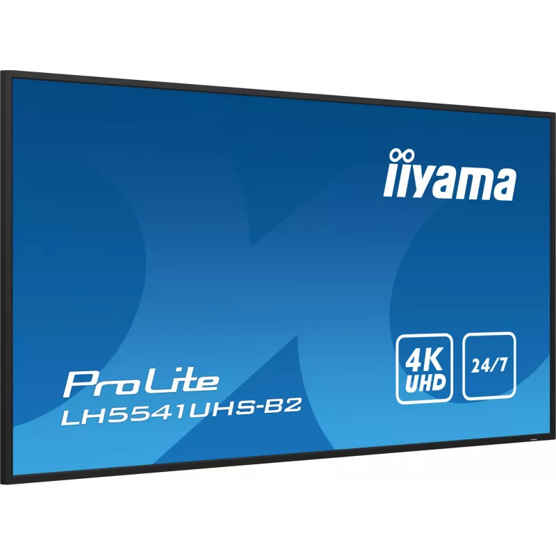 iiyama LH5541UHS-B2 Signage Display Kiosk design 138.7 cm (54.6 inch) LCD 500 cd/m² 4K Ultra HD Black Built-in processor 24/7