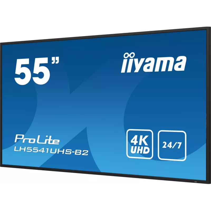 iiyama LH5541UHS-B2 Signage Display Kiosk design 138.7 cm (54.6 inch) LCD 500 cd/m² 4K Ultra HD Black Built-in processor 24/7