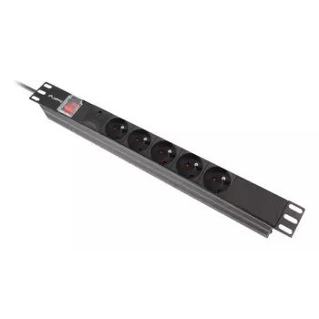 PDU Lanberg PDU-05E-0200-BK 5 AC outlets 1U Black