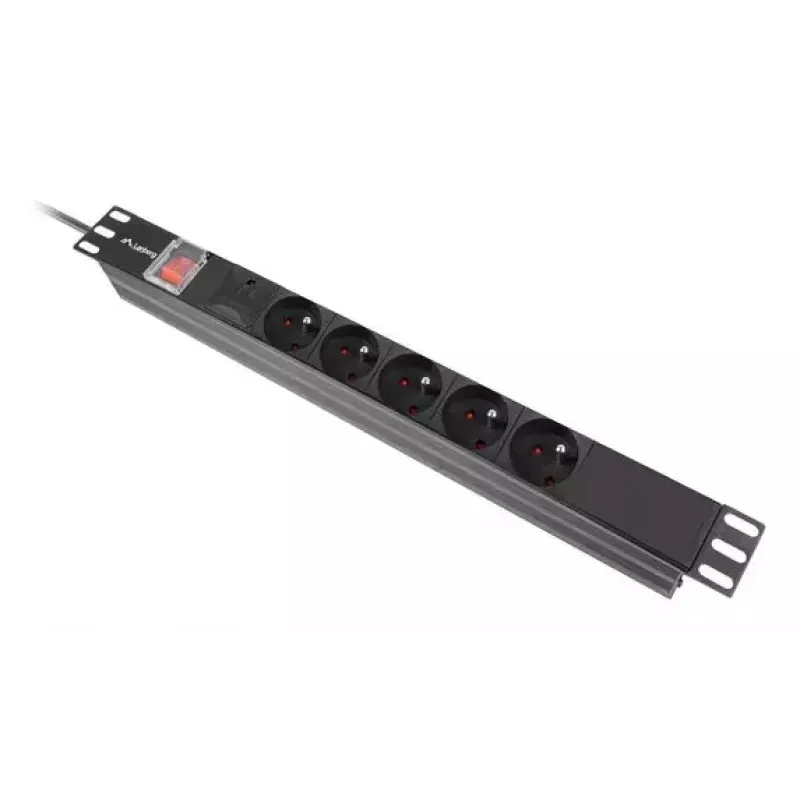 PDU Lanberg PDU-05E-0200-BK 5 AC outlets 1U Black
