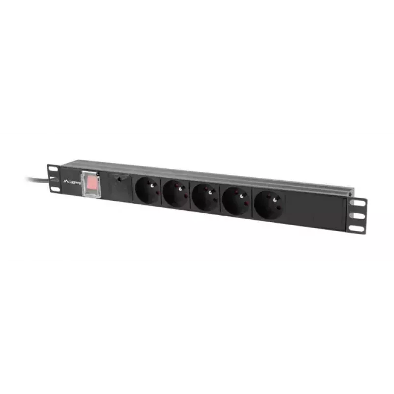 PDU Lanberg PDU-05E-0200-BK 5 AC outlets 1U Black