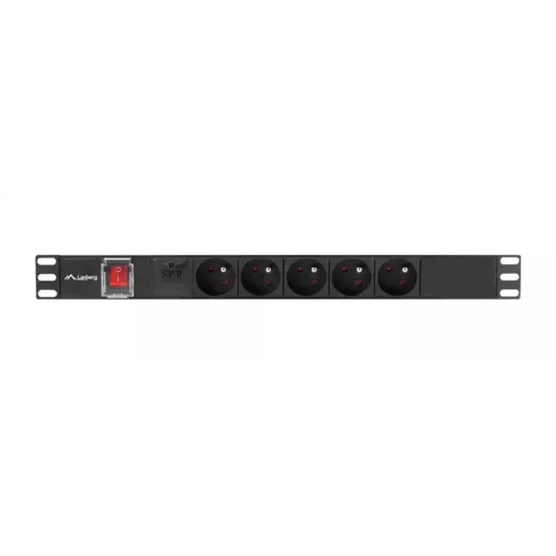 PDU Lanberg PDU-05E-0200-BK 5 AC outlets 1U Black