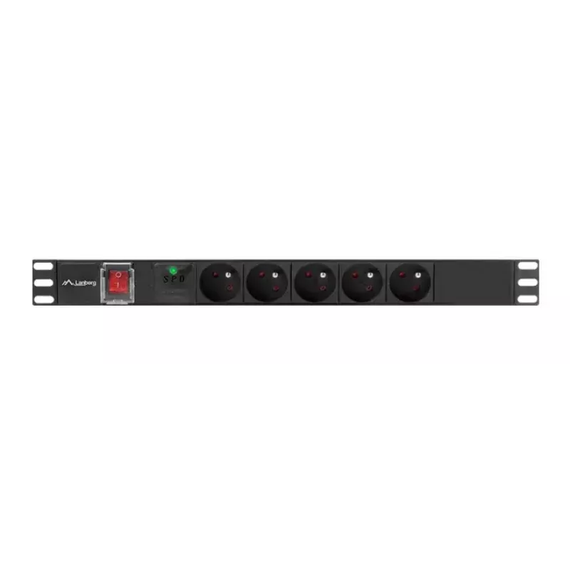PDU Lanberg PDU-05E-0200-BK 5 AC outlets 1U Black